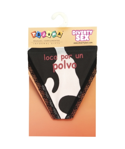 TANGA VACA CHICA LOCA String de vache amusant et confortable, idéal pour les cadeaux.