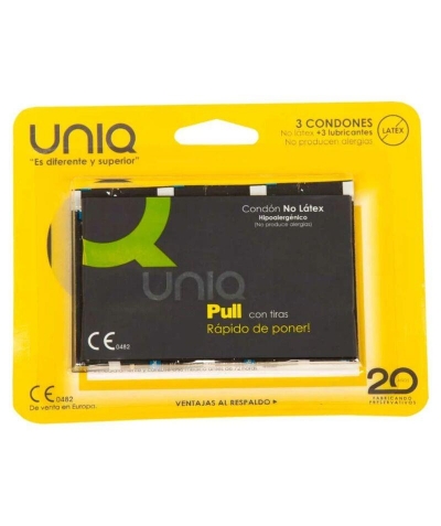 UNIQ PULL Uniq - pull preservatifs sans latex avec bandes 3 unites