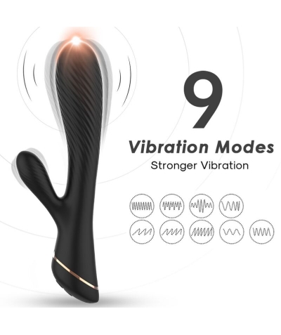 VIBRADOR RABBIT SILICONA NEGRO Vibromasseur ergonomique, polyvalent, rechargeable et étanche.