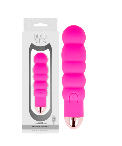 SIX Vibromasseur rechargeable en silicone 7 modes de stimulation