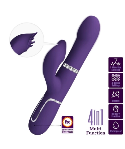 ZALIN VIBRADOR RABBIT PERLAS 4 Vibromasseur féminin avec plusieurs fonctions de vibration