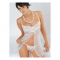 Jolie nuisette en micro tulle blanc avec soutien-gorge en de