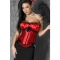 Attrayant corset sexy en satin avec désossage et nœuds noirs