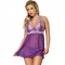 BABYDOLL - BLANC FLORAL LACES PURPLE S / M