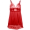 BABYDOLL EN SATIN AVEC DENTELLE ROUGE L/XL nº3