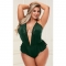 Body en satin sexy Baci - vert