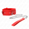 COLLIER AVEC LAISSE 65 CM AVEC RESTRICTIONS ROUGE 36-42 CM X