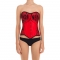 Corset rouge avec string assorti