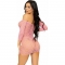 Leg avenue - mini robe résille et dentelle - rouge