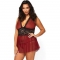 Leg avenue babydoll ensemble babydoll bourgogne avec string