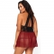 Leg avenue set babydoll bordeaux picardies avec string