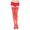 Leg avenue bas rouge avec dentelle taille plus autocollante