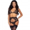 Leg avenue soutien-gorge, culotte et porte-jarretelles stras