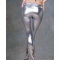 Legging en satin gris