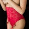 Porte-jarretelles avec ceinture culotte rouge