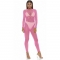 Body en maille filet micro net - rose