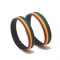 BRACELET EN CUIR NOIR DRAPEAU LGBT