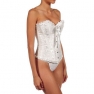 Corset élégant blanc avec string