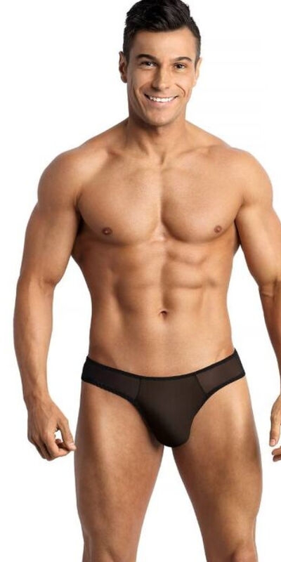 ANAIS TRANS String noir homme, confortable et séduisant.