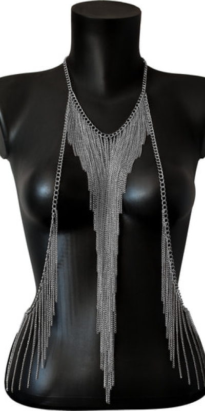 BODY CHAIN Collier chaîne en argent sexy