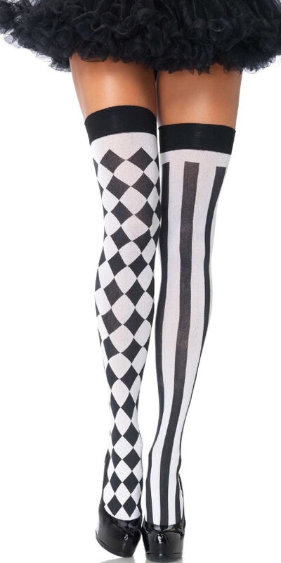 ARLEQUÍN B&AMP;AMP;AMP;AMP Collants d'arlequin en noir et blanc.