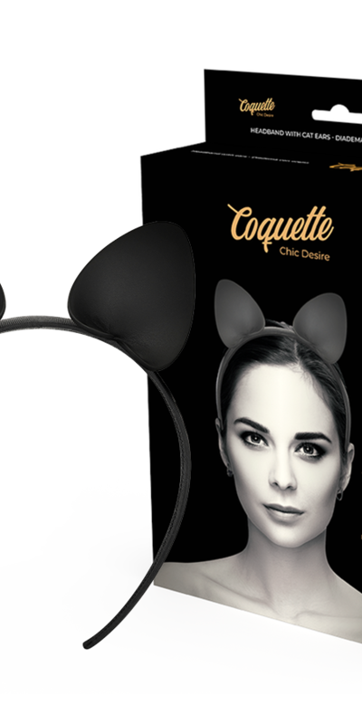 CHIC DESIRE 0 Diadème avec des oreilles de chat en cuir végétalien.