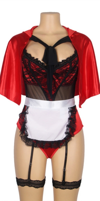 HALLOWEEN Lingerie rouge, 95% polyester, 5% élasthanne séduisante.