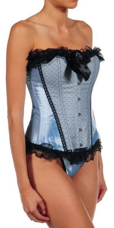 INTIMAX CUPIDO BLUE Corset bleu avec string