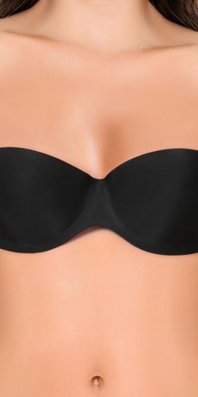 INVISIBLE BRA Soutien-gorge invisible sans bretelles classique auto-adhésif - couleur noire