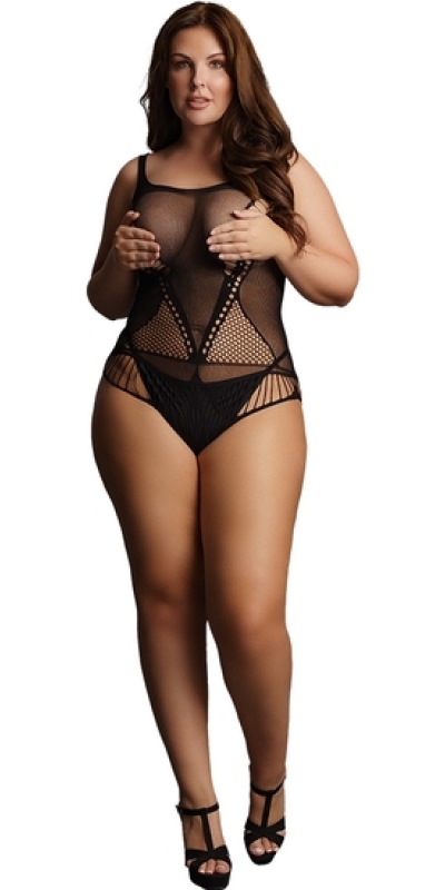 CONTRAST NET TEDDY Le desir teddy en filet contraste