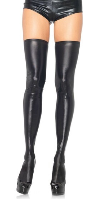 LEG AVENUE WET LOOK Collants noirs mouillés