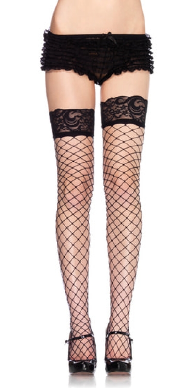 LEG AVENUE SEDUCTIVE Leg avenue bas résille moyens avec haut en dentelle