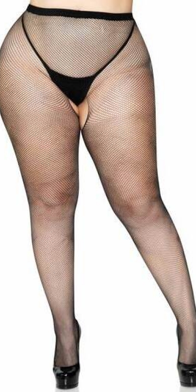 LEG AVENUE  CROTCHLESS Leg avenue pantalon en mesh avec ouverture à l'entrejambe plus