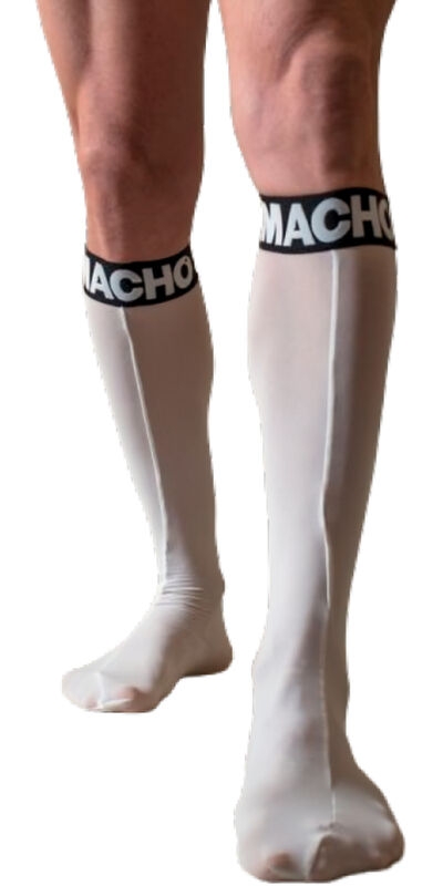 MACHO  FETISH GLOW Chaussettes serrées, semi-transparentes et au style sensuel.