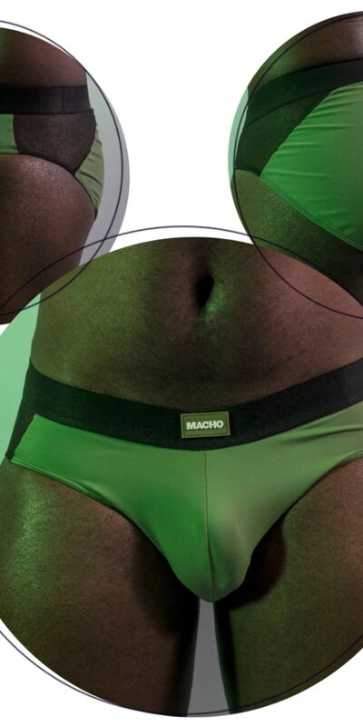 MACHO - MS23V Brève green colors ensemble de lingerie masculin