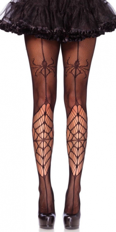 SPIDER Collants en dentelle avec motif de toile d'araignée