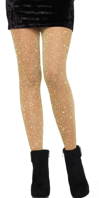 MEDIAS TRANSPARENTES DORADAS Collants dorés transparents avec brillance et confort