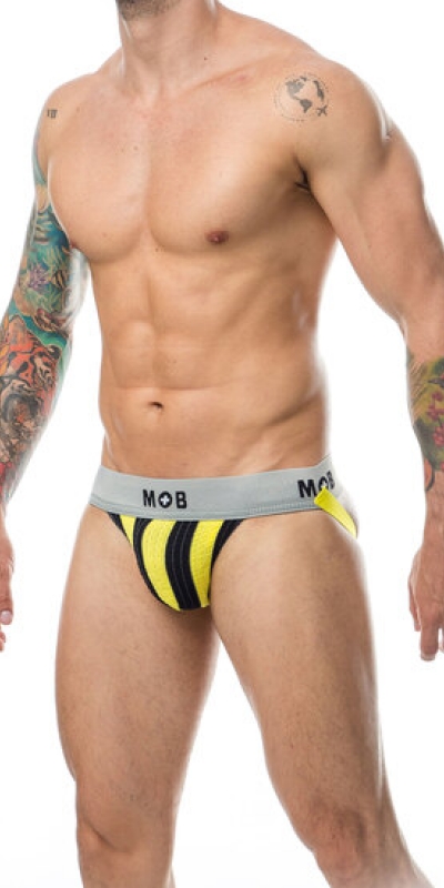 MOB STRIPE CLASSIC JOCK YELLOW String rayé jaune et noir parfait pour séduire