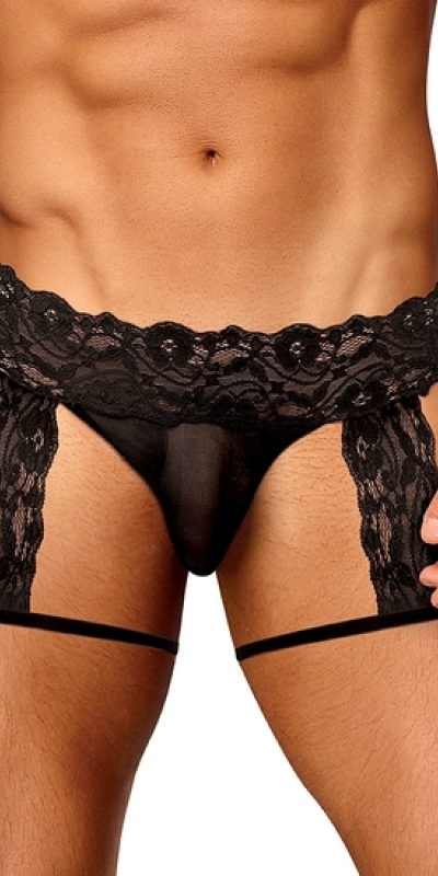 SCANDAL LACE String homme sexy avec jarretières