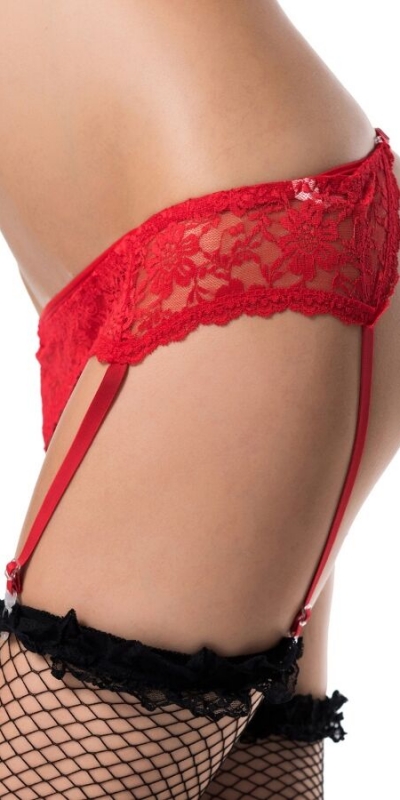 LIGUERO  LOVELY Description : string sensuel avec porte-jarretelles en dentelle.