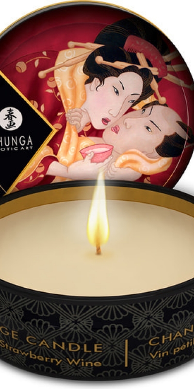 VELA SHUNGA CHAMPAGNE Bougie de massage shunga fraises au champagne