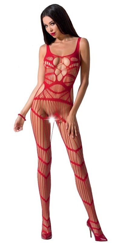 BODYSTOCKING  SPARKLE Lingerie rouge passion avec ouverture à l'entrejambe