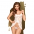 Lingerie chemise semi-transparente avec motif floral.