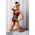 Ensemble haut et culotte sexy en satin bordeaux avec transparence bordeaux