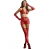 Ensemble de lingerie sexy rouge avec accessoires.