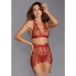 Ensemble de lingerie florale trois pièces