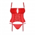 Corset et string en ensemble de lingerie avec porte-jarretelles.