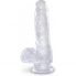 King cock clear - pénis réaliste avec testicules 13,5 cm transparent