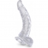 King cock clear - pénis courbe réaliste avec testicules 16,5 cm trans