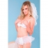 Ensemble de lingerie sensuelle : soutien-gorge, porte-jarretelles, string.